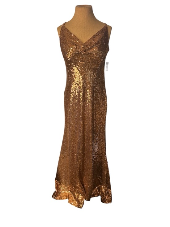 Night Way Collections Dresses & Skirts - Night Way Collections Gold Sequin Maxi Dress NWT Size 14